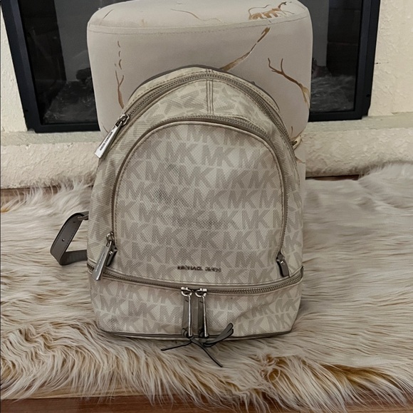Michael Kors Cream Monogram Backpack - Picture 1 of 6
